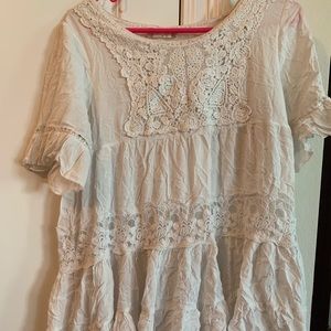 White lace flowy dress